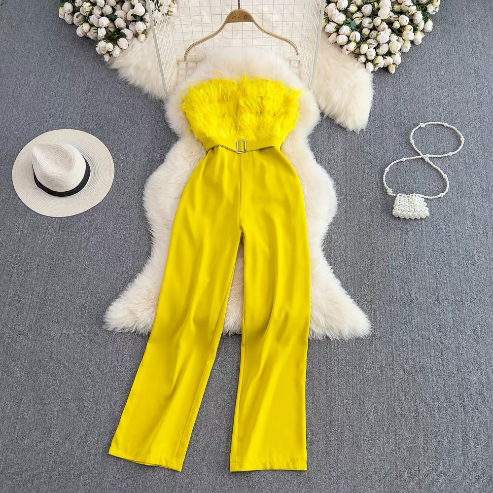 Cocktail party feathery jumpsuit JRZZ466 images